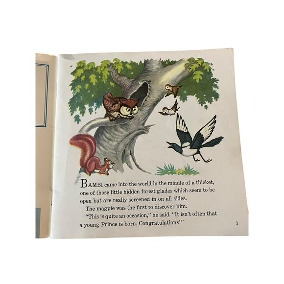 Vintage Disney’s Bambi 33 1/3. Vinyl Record Book Untested - Picture 3 of 7